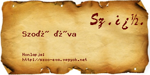 Szoó Éva névjegykártya